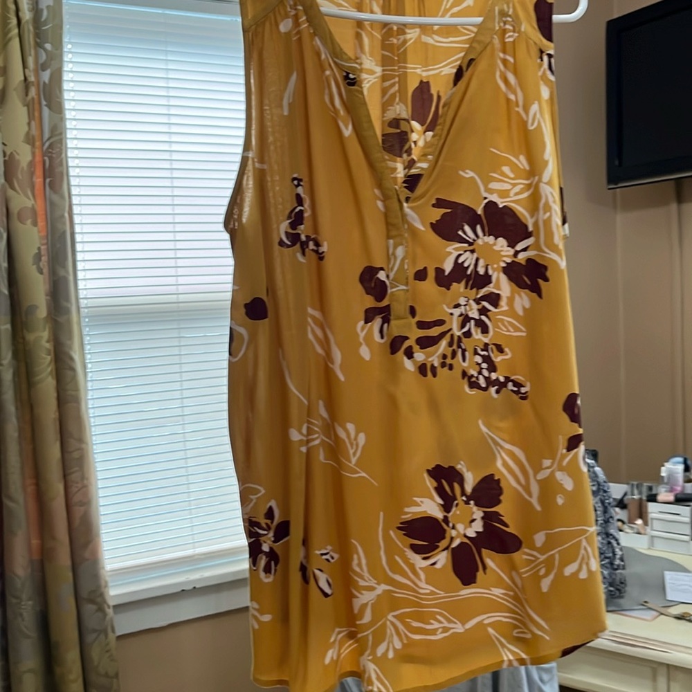 Pretty women’s sleeveless top. Nice fall colors sz L